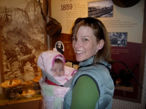 Mommy in the history museum (of course)... apparently Annie doesn't share my enthusiasm :)
